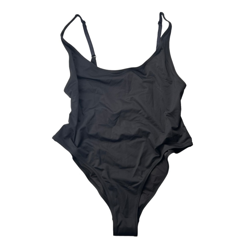 Skims Signature Swim Scoop Neck One Piece Swimsuit Onyx Black Size 2X - Picture 4 of 9